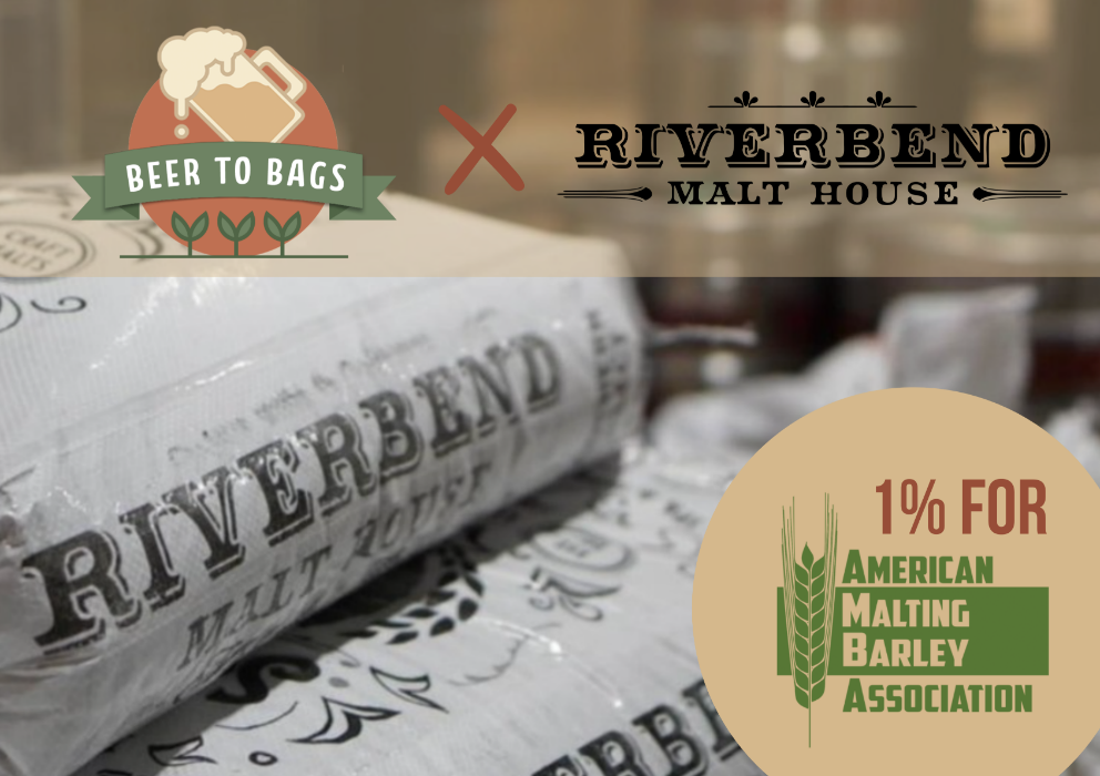 Riverbend Malt House grants Beer to Bags licensing, benefiting the American Malting Barley Association
